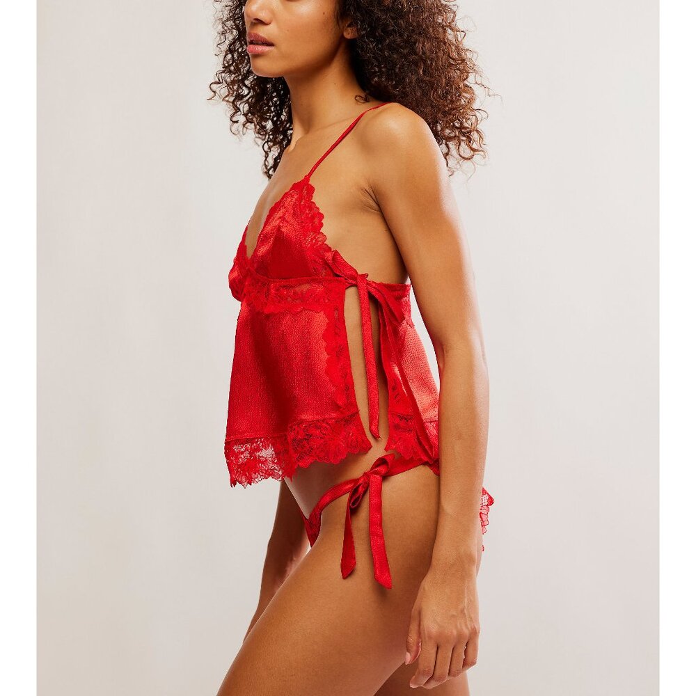 🎉LAST CHANCE🎉 FREE PEOPLE First Blush Cami + Panty Set / Goji Berry - Picture 3 of 11